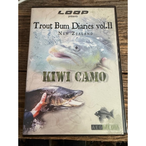AEG Media Other - VTG 2000s AEG Media Trout Bum Diaries Vol II Kiwi Camo Fly Fishing DVD NZ